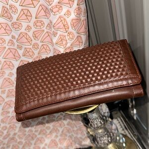 Brown Woven Leather Wallet